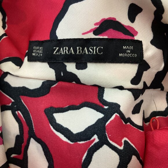 Red High Collar Dress with Cream/Black Florals - Picture 5 of 6